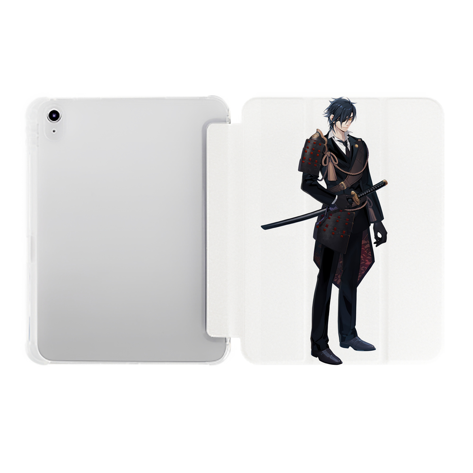 （画像用） 刀剣乱舞 Touken Ranbu IPad ケース ペン収納付き 三つ折りスタンド PUレザー×シリコン 対応機種9.5/10.5/10.9インチ